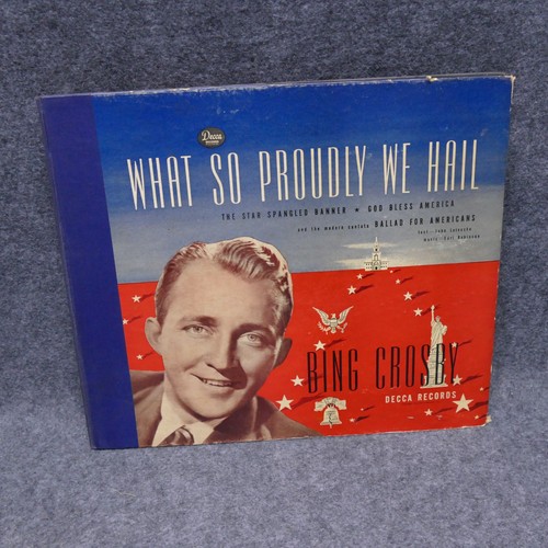 78 RPM 10" 3 Record Set Bing Crosby What So Proudly We Hail America Decca DA-453 - Picture 12 of 15
