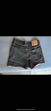Levi's Women's High Rise Cut Off Denim Shorts Black Cotton Size 27