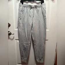 Women s Adidas Gray with Peach Letters Cotton Blend Jogger Sweat Pants Size M