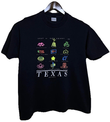 Vintage Texas T Shirt XL USA Single Stitch Stedman Neon Icons Tourist Tee