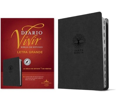 Biblia de Estudio del Diario Vivir Rvr60, Letra Grande (Sentipiel, Carbon, Indic