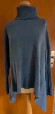 Strickpullover , Blau, Zipfelig, Rollkragen,Gr. L