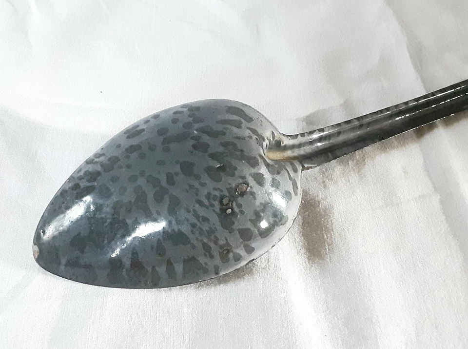 VTG Gray Graniteware Enamelware Spoon with 11.5" Long Handle▪︎No Rust! - Image 4 of 4