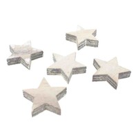 72 Holz Sterne 3Cm Shabby Natur Weiß Winter Advent Streuteile Deko Holzstern
