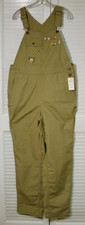 Duluth Trading Women's Wild Card Canvas Bib Overalls Camel/Embroidery S Reg NEW