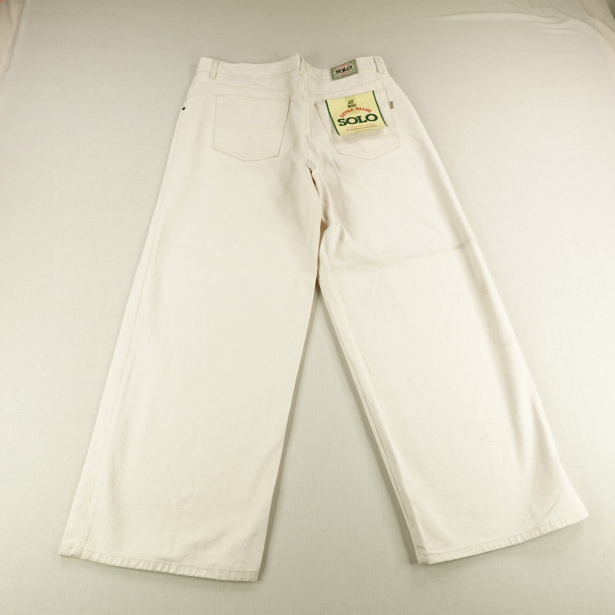 Vintage Solo Semore Jeans Mens 42 White Denim Wide Leg Baggy