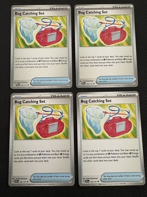 4x Bug Catching Set 102/131 Uncommon Prismatic Evolution Pokemon TCG NM Playset