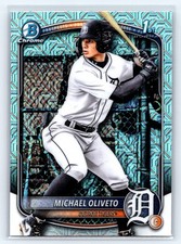 2025 Bowman Draft Michael Oliveto Chrome 1st Mojo Mega #BDC-156 Detroit Tigers