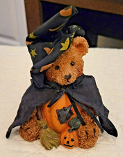 Halloween Teddy Bear Witch Figurine