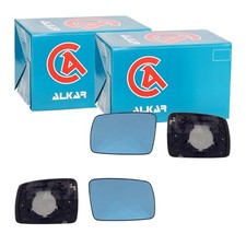 2X ALKAR SPIEGELGLAS BEHEIZBAR BLAU GETÖNT KONVEX passend für LAND ROVER RANGE