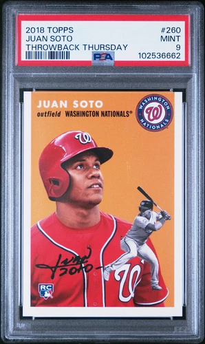 2018 TOPPS THROWBACK THURSDAY #260 JUAN SOTO ROOKIE RC PSA 9