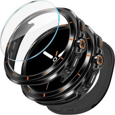 3 in 1 Metal Case for Samsung Galaxy Watch 8 Screen Protector 44Mm, Stainless St