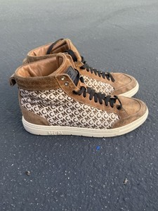 MCM High Top Brown Monogram Sneaker Men Size 43 Brown Leather Authentic 100% AUTHENTIC NEW MEN MCM Brown LOGO MCM HIGH TOP SNEAKERS  main image 3