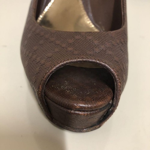 Gucci Czółenka Buty na obcasie Brązowe Prawdziwa skóra Rozmiar 35,5 US Około 5,5 Dla kobiet - Zdjęcie 24 z 24