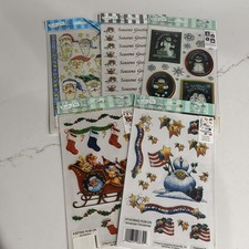 Christmas Holiday Rub On Transfers - Lot Of 5