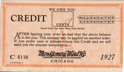 Montgomery Ward Co Chicago 1927 Credit Receipt Illinois - Picture 2 of 4