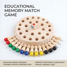 Wooden Memory Matching Game Montessori Color Sorting Educational Toy for Kids