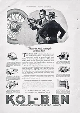 1918 Ad Kol-Ben Wheel Co Detroit MI Double Locked Wire Wheel