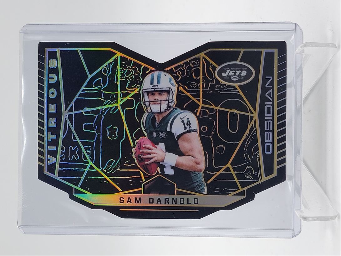Sam Darnold Panini Obsidian Vitreous Die-Cuts #VI3 Electric Etch Orange