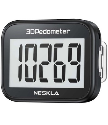 NESKLA 3D Pedometer for Walking, Simple Step Counter with Large Digital Display