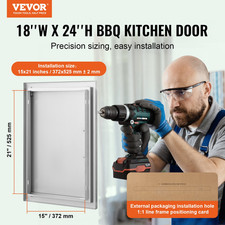 BBQ Access Door, 18W x 24H Inch Single Outdoor Kitchen Door, Outside Cabinet