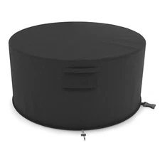 50" Round Fire Pit Cover, 600D Heavy Duty Fire Pit Cover, Waterproof & Windproof