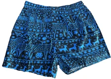 Designer Rick Pallack Blue w/Deer Custom Print Shorts Boxers New w/Tags Size XL