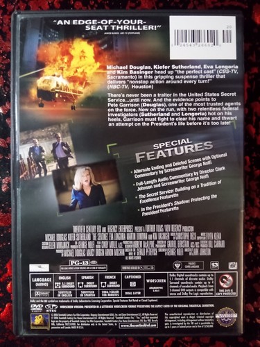 The Sentinel (DVD, Widescreen) Michael Douglas, Kiefer Sutherland, Kim Basinger - Picture 2 of 3
