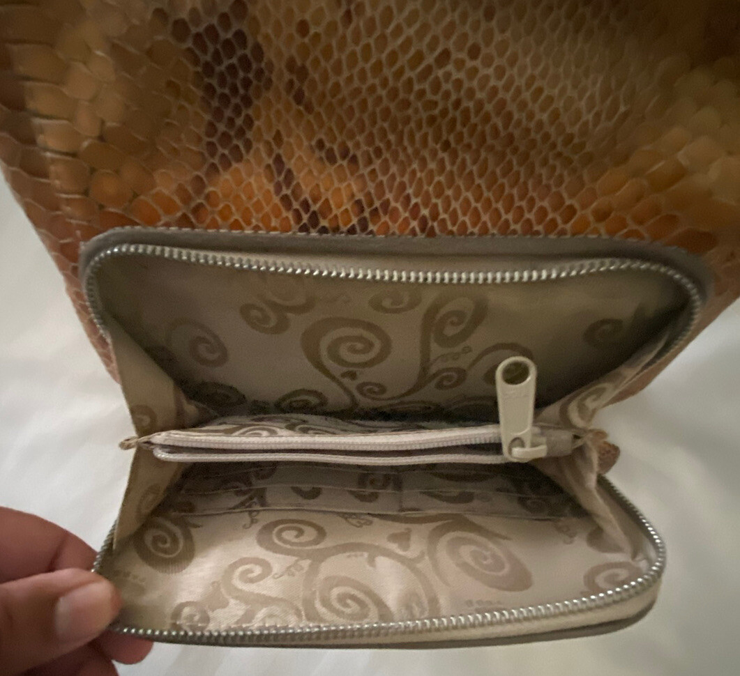 BRIGHTON Python Snake Skin Leather Organizer Pock… - image 4