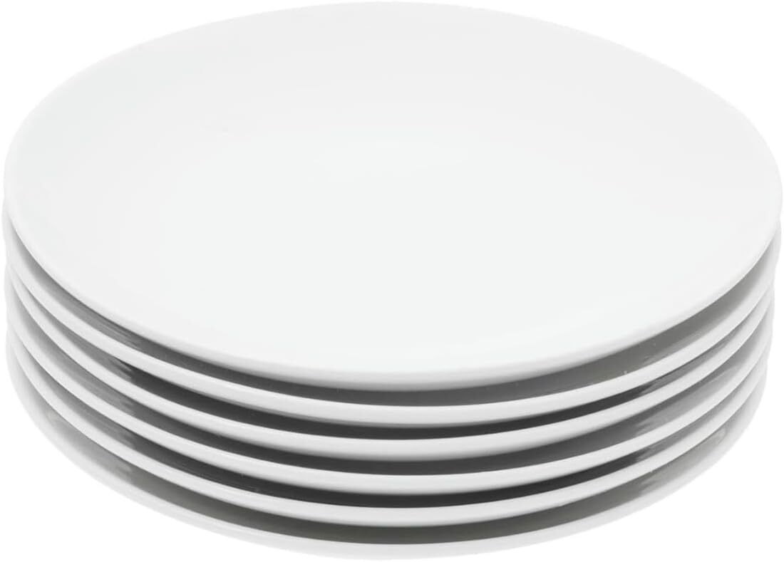 Miicol Ceramic Appetizer Plates Set of 6, White Dessert Plates 8 Inch, Small for