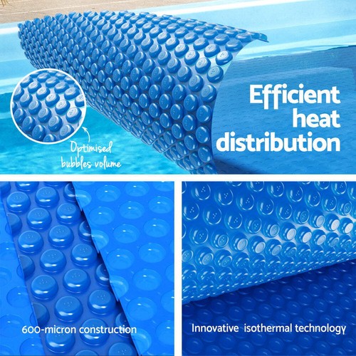 NNEDSZ Pool Cover 600 Micron 7x4m w/ Roller 5.55m Solar Blanket Blue - Bild 4 von 5