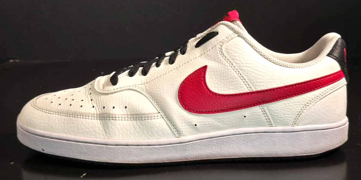 Nike Court Vision Low Mens Size 10.5 DM1187-101 Sail White University Red Black Nike Court Vision Low  main image 2