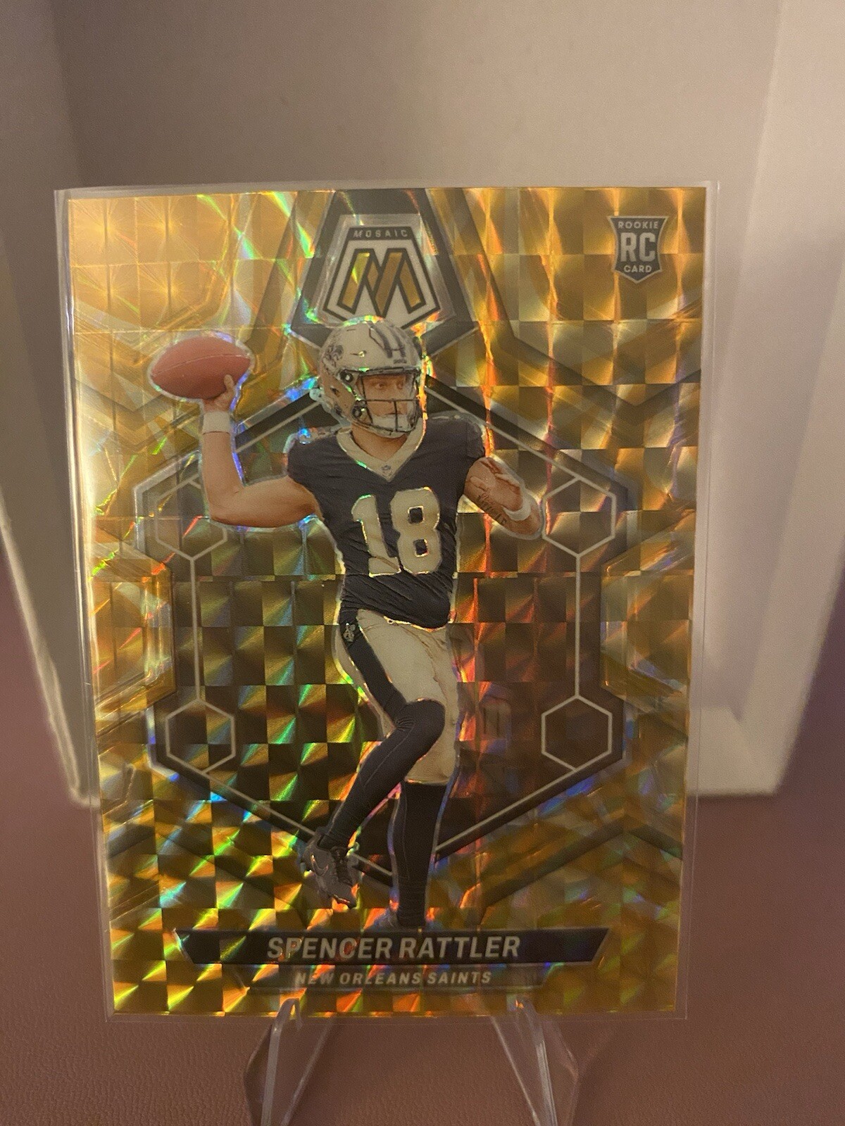 2024 Panini Mosaic #393 Spencer Rattler Mosaic Reactive Yellow Saints