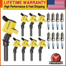 8Pcs Ignition Coil+Spark Plug For 1999-2004 Ford F250 F350 Super Duty 5.4L 6.8L