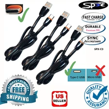 3-Pack Fast Charging Cable Cord For TYPE C USB ONLY Samsung Android Cell Phone