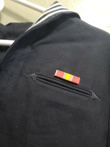 USN US Navy Military Service Dress Blue Jumper 10MT + Ribbon - Picture 2 of 7