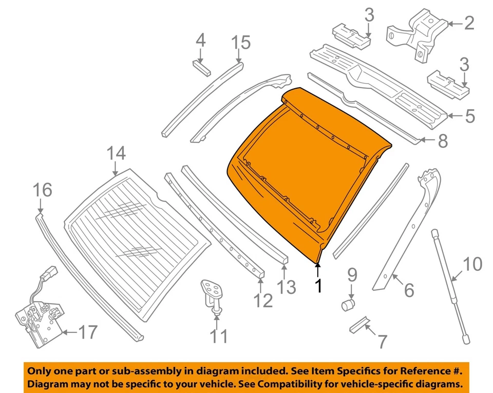 Used Deck Lid fits: 1998 Land rover Range rover upper w/o privacy tint glass Gra Foto 3 de 4