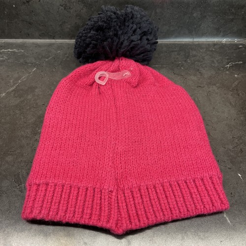 No Boundaries Pink Peace Sign Beanie Pom Pom Adult One Size - Picture 2 of 4