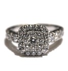 14k white gold halo illusion cluster 2.29ct diamond engagement ring 8.4g natural — photo 1