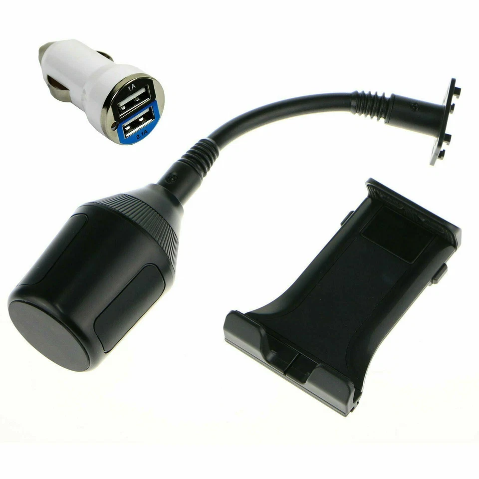 Suporte de copo de carro ajustável para tablets iPads telefone 4,7"~ 10" com alimentação USB - Imagem 3 de 4