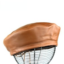 Women Leather Beanie Beret Hat Cap Military Soldier French Fashion Flat New