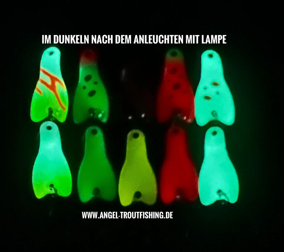 5er UV 2,8 g Trout Spoon Set Japanblinker Forellenblinker Schlepplöffel Köder - Bild 3 von 4