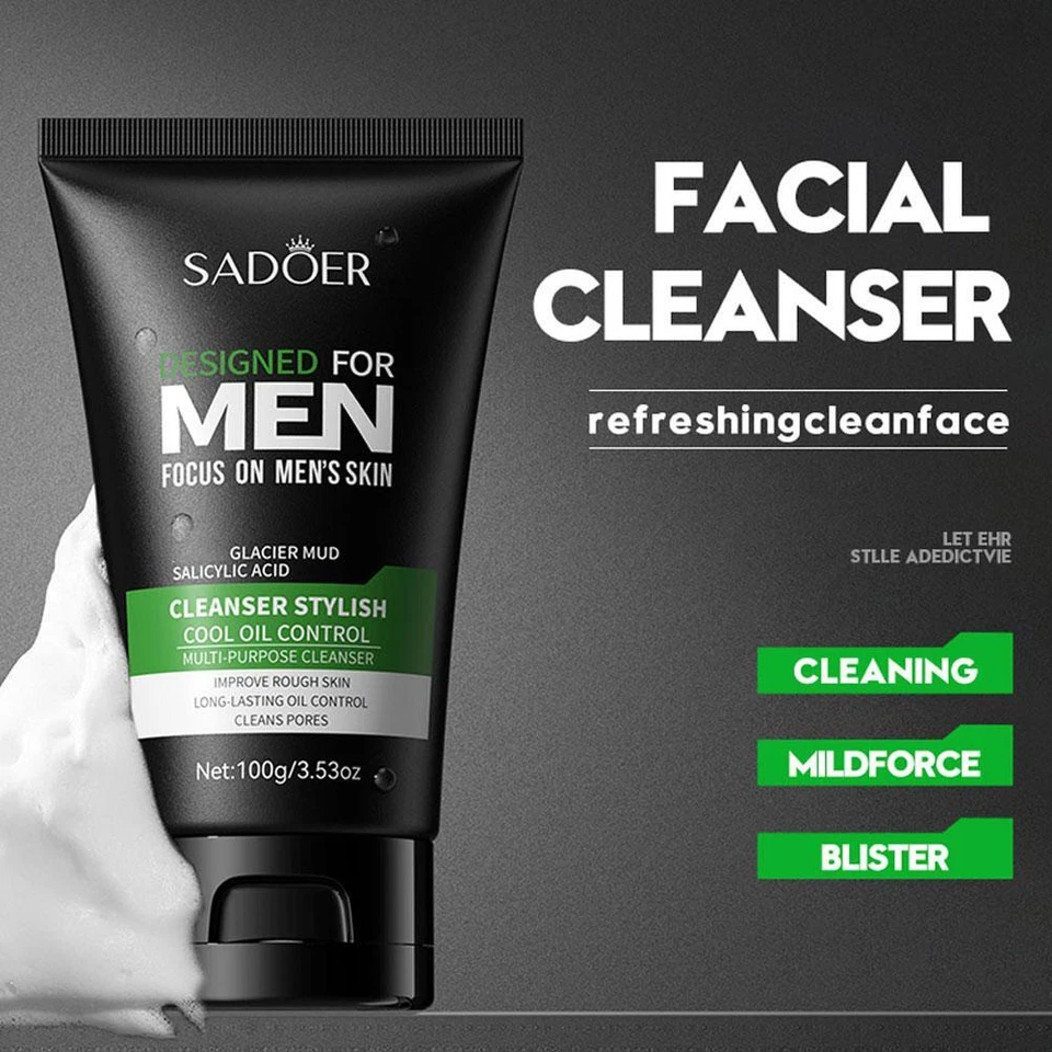 Limpiador para Hombres Control de Aceite Anti Acné Eliminación de Espinillas Limpieza Profunda ца &λ N1Y1 Foto 2 de 4