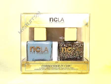 NCLA Nail Polish "COMMANDER IN CHIC" DUO 2 x 0.5 fl oz VHTF NIB FREE SHIP!!
