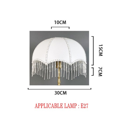 Vintage European Lamp Shades Cloth Bead Lace Table Light Shade Cover Home Decor - Picture 29 of 48