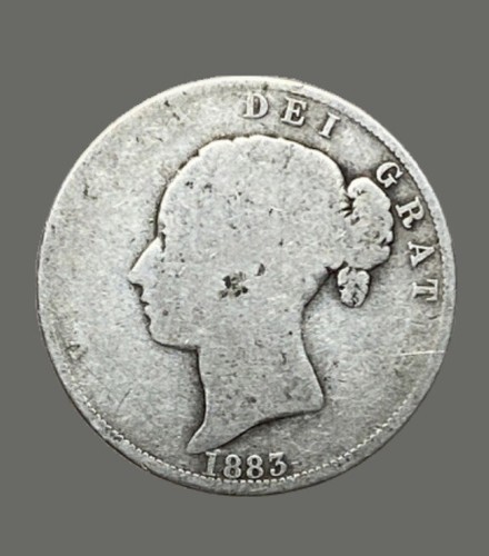 1885 Great Britain Half Crown About Good Cond .925 Sterling Silver Coin D0049