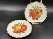 Set of 2 Mitterteich Snack/Dessert Plates Fruit Patterns
