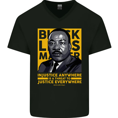MLK Martin Luther King Black Lives Matter Herren T-Shirt V-Ausschnitt Baumwolle