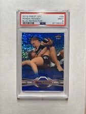 Ronda Rousey 2013 Topps Finest UFC #30 Debut Rookie RC Blue Refractor /188 PSA 9