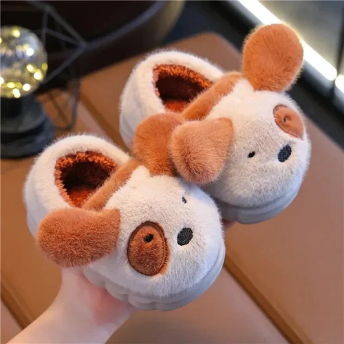 Baby warme Baumwollschuhe neu Jungen Mädchen Cartoon rutschfeste weiche Sohle Plüsch Hausschuhe - Bild 7 von 25